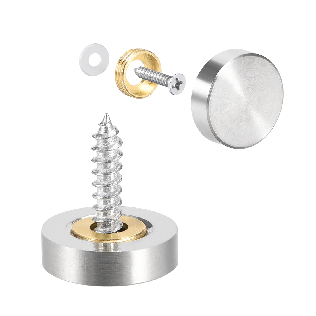 uxcell Uxcell Mirror Screws Decorative Caps Cover Nails Stainless Steel