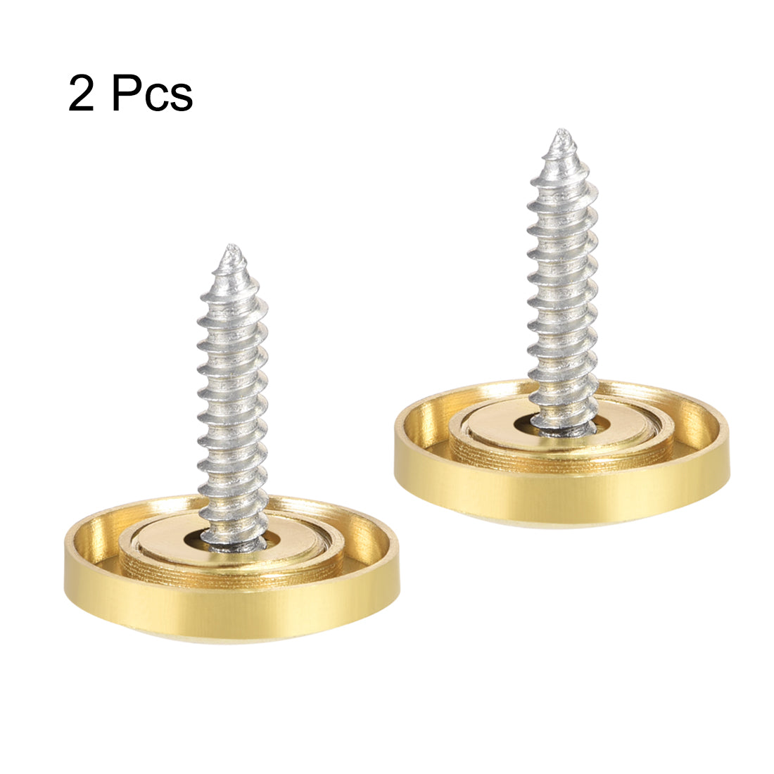 uxcell Uxcell Mirror Screws Decorative Caps Cover Nails Polished 2pcs
