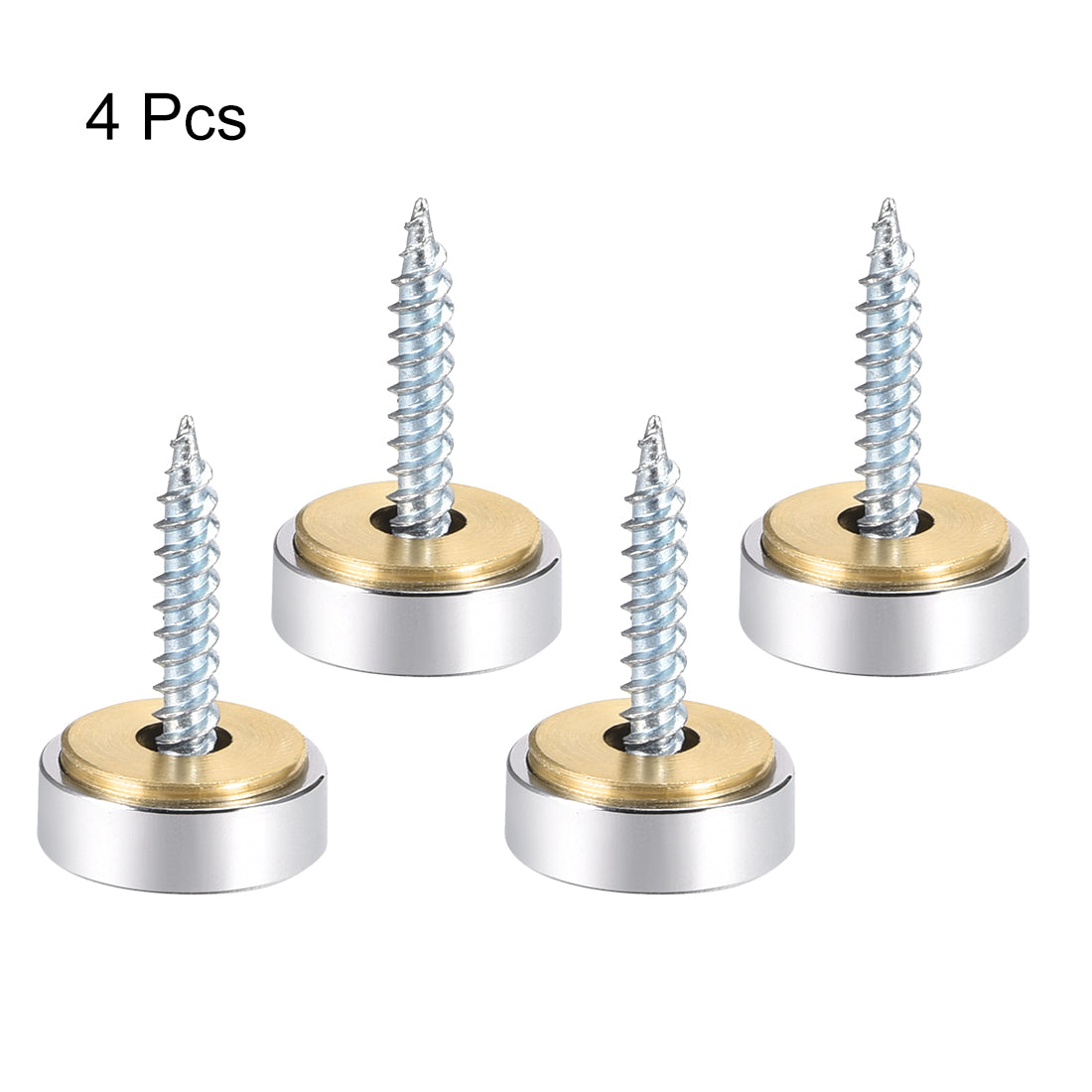 uxcell Uxcell Mirror Screws Decorative Caps Cover Stainless Steel 4pcs