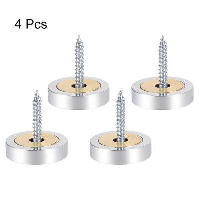 Harfington Uxcell Mirror Screws Decorative Caps Cover Stainless Steel 4pcs
