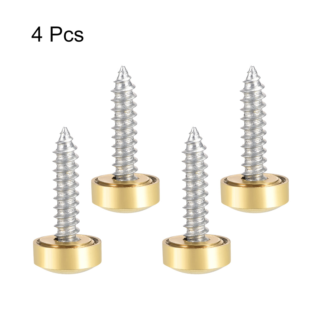 uxcell Uxcell Mirror Screw Decorative Cap Cover Nail Stainless Steel 4pcs