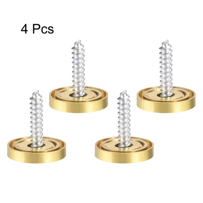 Harfington Uxcell Mirror Screw Decorative Cap Cover Nail Stainless Steel 4pcs