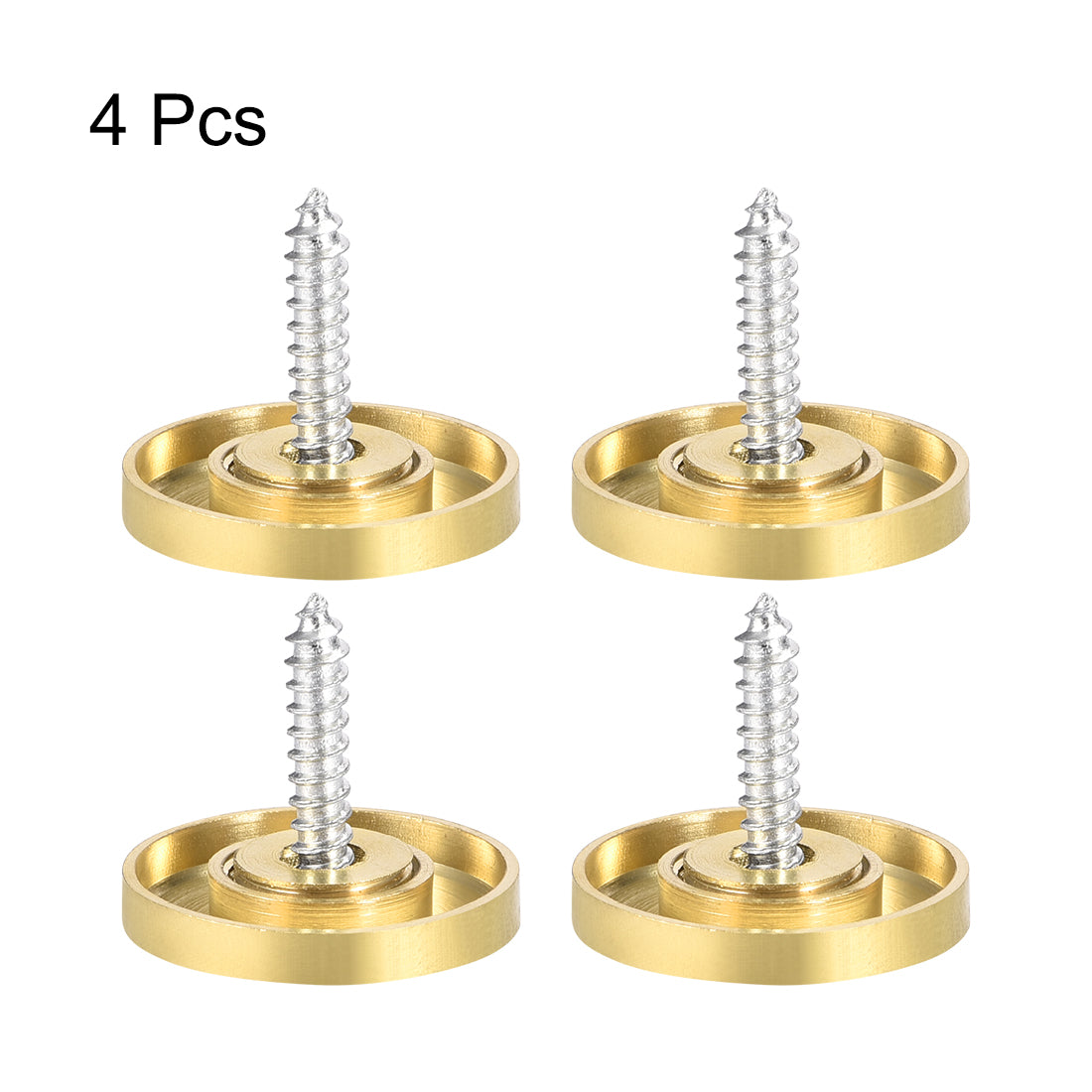 uxcell Uxcell Mirror Screw Decorative Cap Cover Nail Stainless Steel 4pcs
