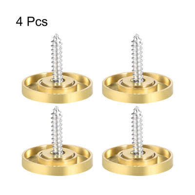 Harfington Uxcell Mirror Screw Decorative Cap Cover Nail Stainless Steel 4pcs