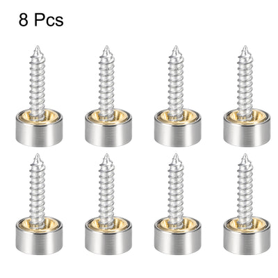 Harfington Uxcell Mirror Screws Decorative Caps Cover Nails Brushed Stainless Steel 10mm 8pcs