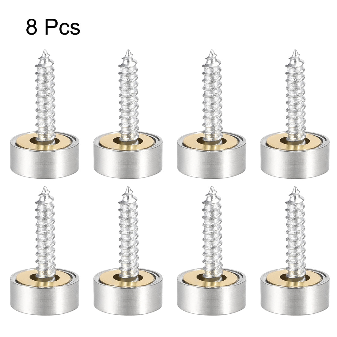 uxcell Uxcell Mirror Screws Decorative Caps Cover Nails Brushed Stainless Steel 12mm 8pcs
