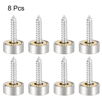 Harfington Uxcell Mirror Screws Decorative Caps Cover Nails Brushed Stainless Steel 12mm 8pcs