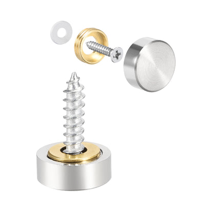 Harfington Uxcell Mirror Screw Decorative Cap Cover Nails Stainless Steel