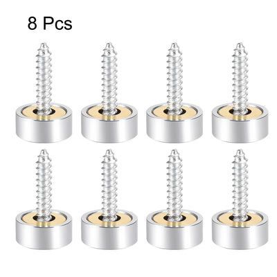 Harfington Uxcell Mirror Screw Decorative Cap Cover Nail Stainless Steel 8pcs