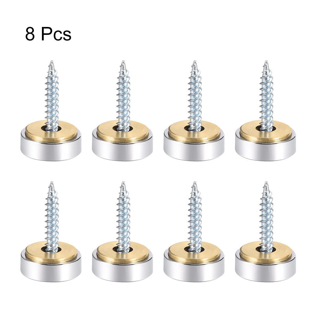 uxcell Uxcell Mirror Screw Decorative Cap Cover Nail Stainless Steel 8pcs