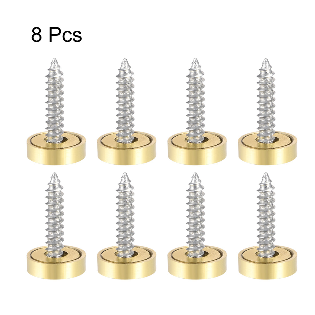 uxcell Uxcell Mirror Screw Decorative Cap Cover Nail Stainless Steel 8 pcs