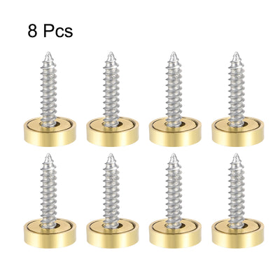 Harfington Uxcell Mirror Screw Decorative Cap Cover Nail Stainless Steel 8 pcs