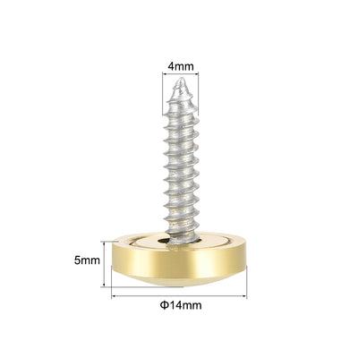 Harfington Uxcell Mirror Screw Decorative Cap Cover Nail Stainless Steel 8 pcs