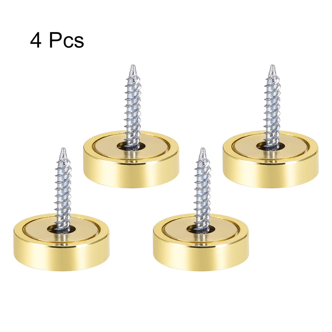 uxcell Uxcell Mirror Screws Decorative Cap Cover Polished 4pcs