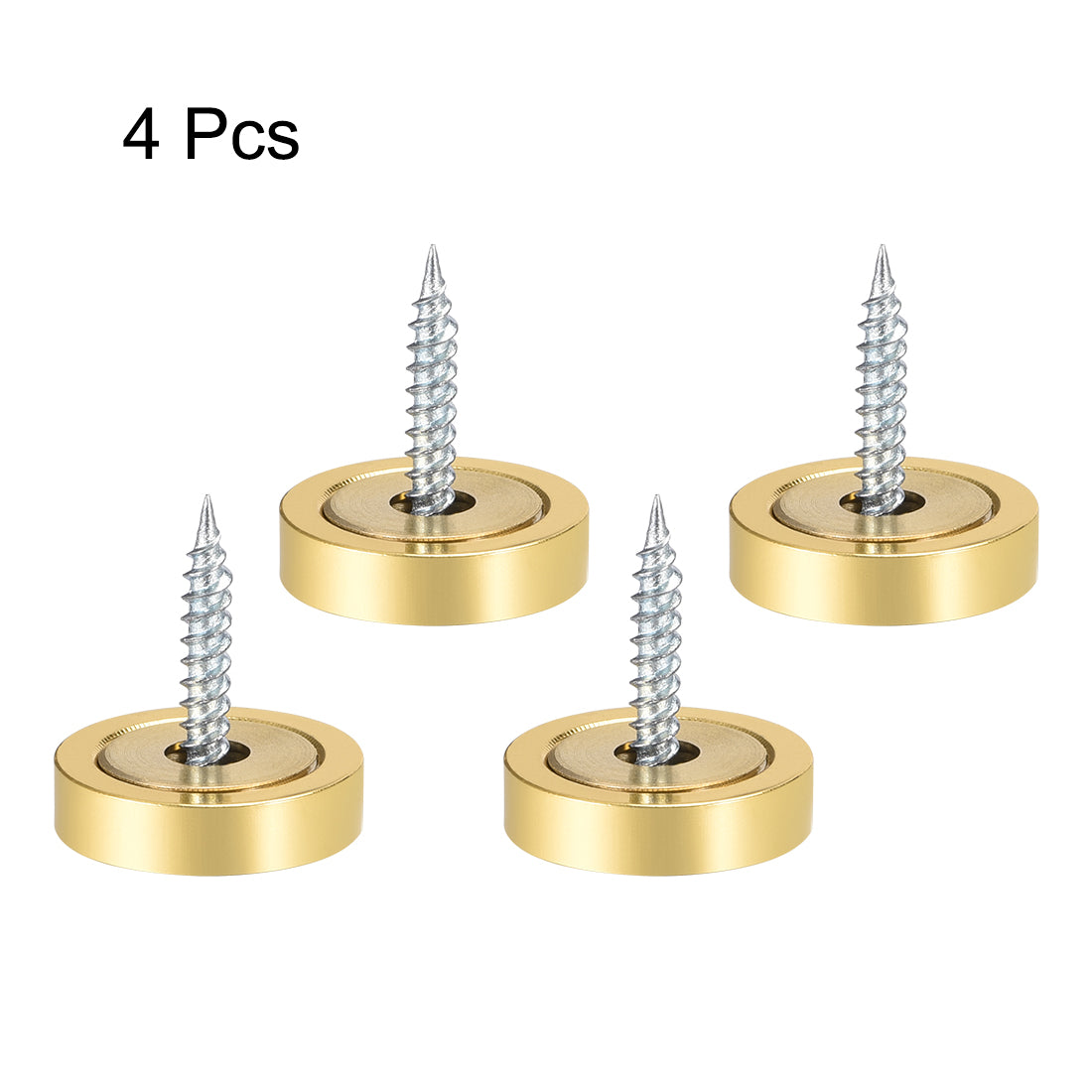uxcell Uxcell Mirror Screws Decorative Cap Cover Polished 4pcs