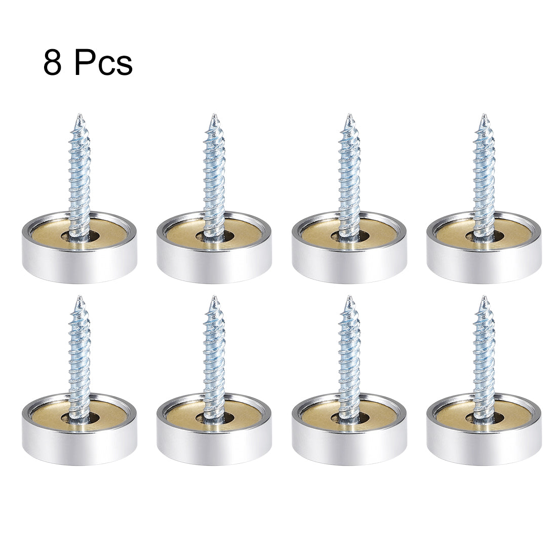 uxcell Uxcell Mirror Screws Decorative Cap Cover Nails Polished Stainless Steel 8pcs