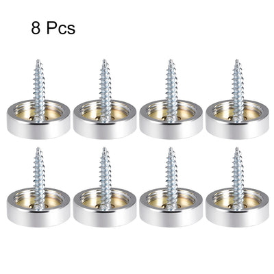 Harfington Uxcell Mirror Screws Decorative Cap Cover Nails Polished Stainless Steel 8pcs