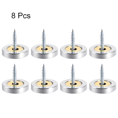 Harfington Uxcell Mirror Screws Decorative Cap Cover Nails Polished Stainless Steel 8pcs