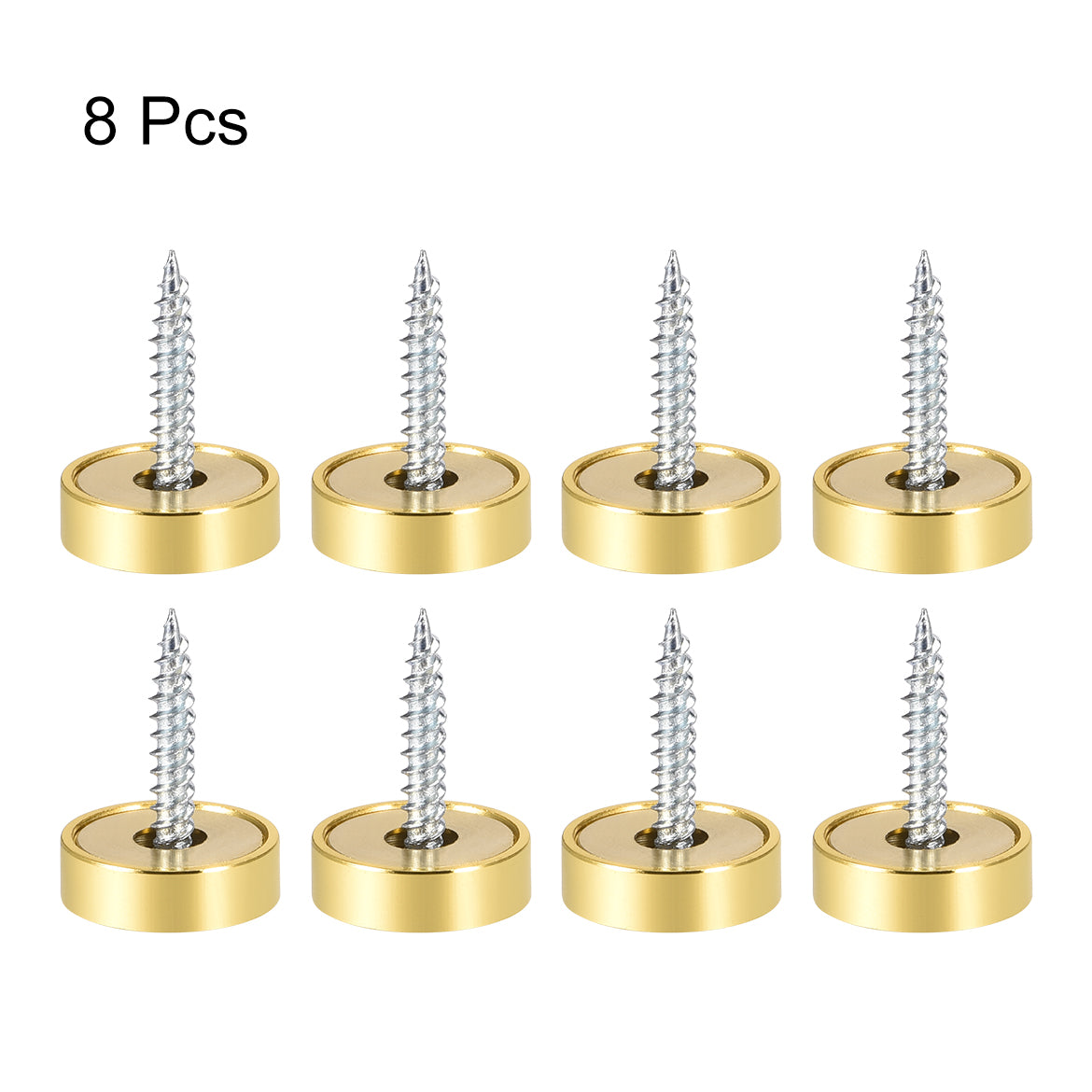 uxcell Uxcell Mirror Screws Decorative Cap Cover Nails Polished Stainless Steel 8pcs