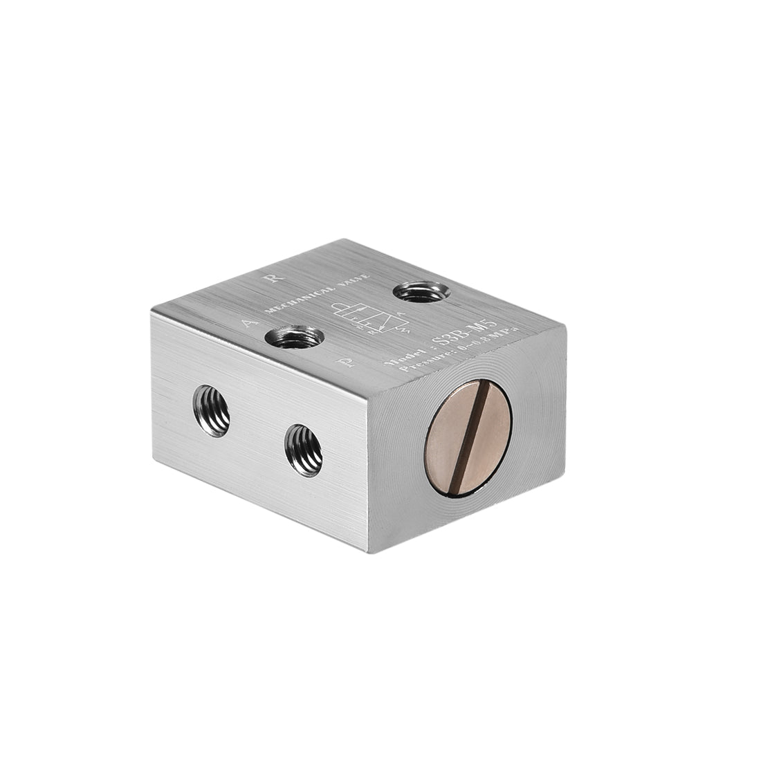 uxcell Uxcell S3B-M5 2 Position 3 Way M5 Manual Handle Control Pneumatic Solenoid Mechanical Valve