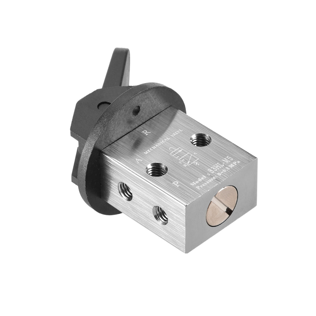 uxcell Uxcell S3HL-M5 2 Position 3 Way M5 Manual Hand Pull Pneumatic Solenoid Mechanical Valve