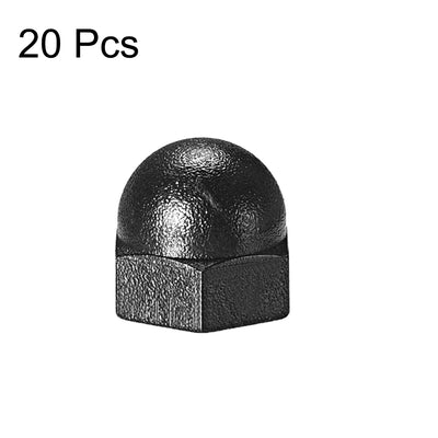 Harfington Uxcell M3 Cap Nut, Hex Acorn Dome Head Nuts for Screws Bolts Nylon Black 20 Pcs