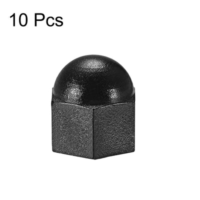 Harfington Uxcell M6 Cap Nut, Hex Acorn Dome Head Nuts for Screws Bolts Nylon Black 10 Pcs