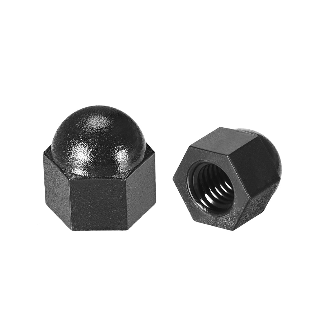 uxcell Uxcell M6 Cap Nut, Hex Acorn Dome Head Nuts for Screws Bolts Nylon Black 10 Pcs
