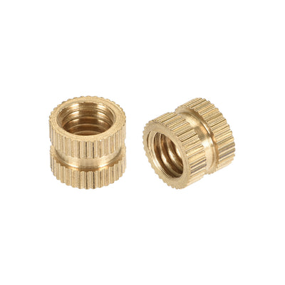 Harfington Uxcell Knurled Insert Nuts, M8 x 8mm(L) x 10mm(OD) Female Thread Brass Embedment Assortment Kit, 5 Pcs