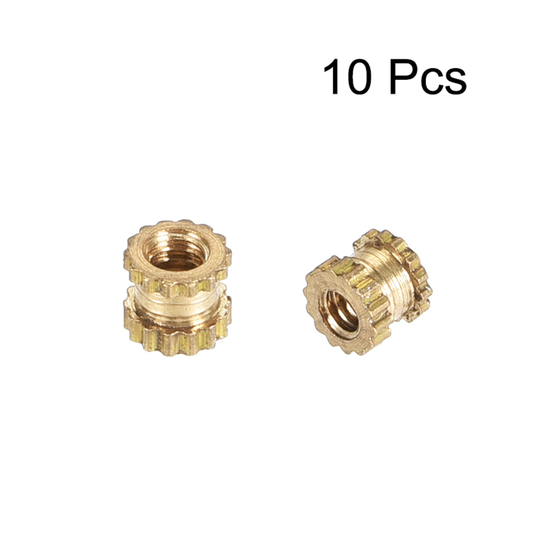 uxcell Uxcell Knurled Insert Nuts, M2 x 3mm(L) x 3.5mm(OD) Female Thread Brass Embedment Assortment Kit, 10 Pcs