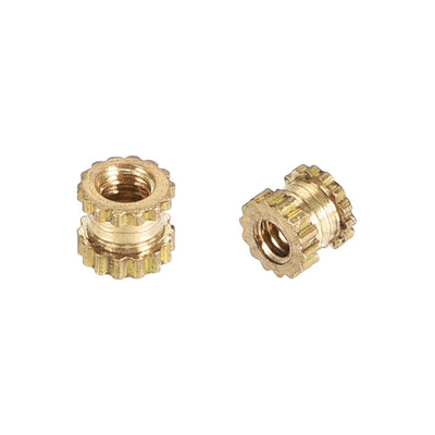 Harfington Uxcell Knurled Insert Nuts, M2 x 3mm(L) x 3.5mm(OD) Female Thread Brass Embedment Assortment Kit, 10 Pcs