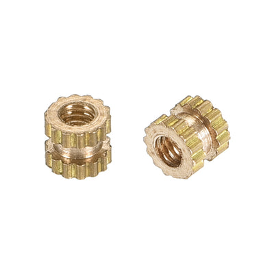 Harfington Uxcell Knurled Insert Nuts, M2 x 3mm(L) x 3.5mm(OD) Female Thread Brass Embedment Assortment Kit, 50 Pcs
