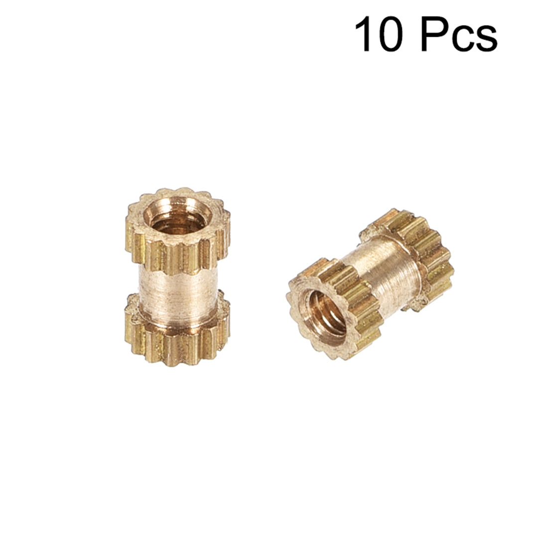 uxcell Uxcell Knurled Insert Nuts, M2 x 5mm(L) x 3.5mm(OD) Female Thread Brass Embedment Assortment Kit, 10 Pcs