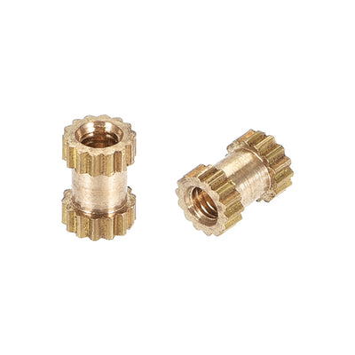 Harfington Uxcell Knurled Insert Nuts, M2 x 5mm(L) x 3.5mm(OD) Female Thread Brass Embedment Assortment Kit, 10 Pcs