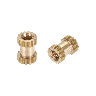 Harfington Uxcell Knurled Insert Nuts, M2 x 5mm(L) x 3.5mm(OD) Female Thread Brass Embedment Assortment Kit, 30 Pcs