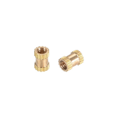 uxcell Uxcell Knurled Insert Nuts, M2.5 x 5mm(L) x 3.5mm(OD) Female Thread Brass Embedment Assortment Kit, 100 Pcs