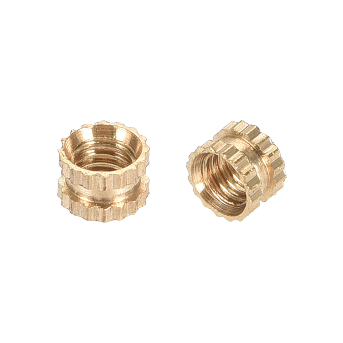 Uxcell Knurled Insert Nuts, M3 x 3mm(L) x 4mm(OD) Female Thread Brass
