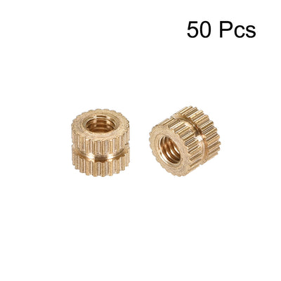 Harfington Uxcell Knurled Insert Nuts, M3 x 5mm(L) x 5mm(OD) Female Thread Brass Embedment Assortment Kit 50pcs