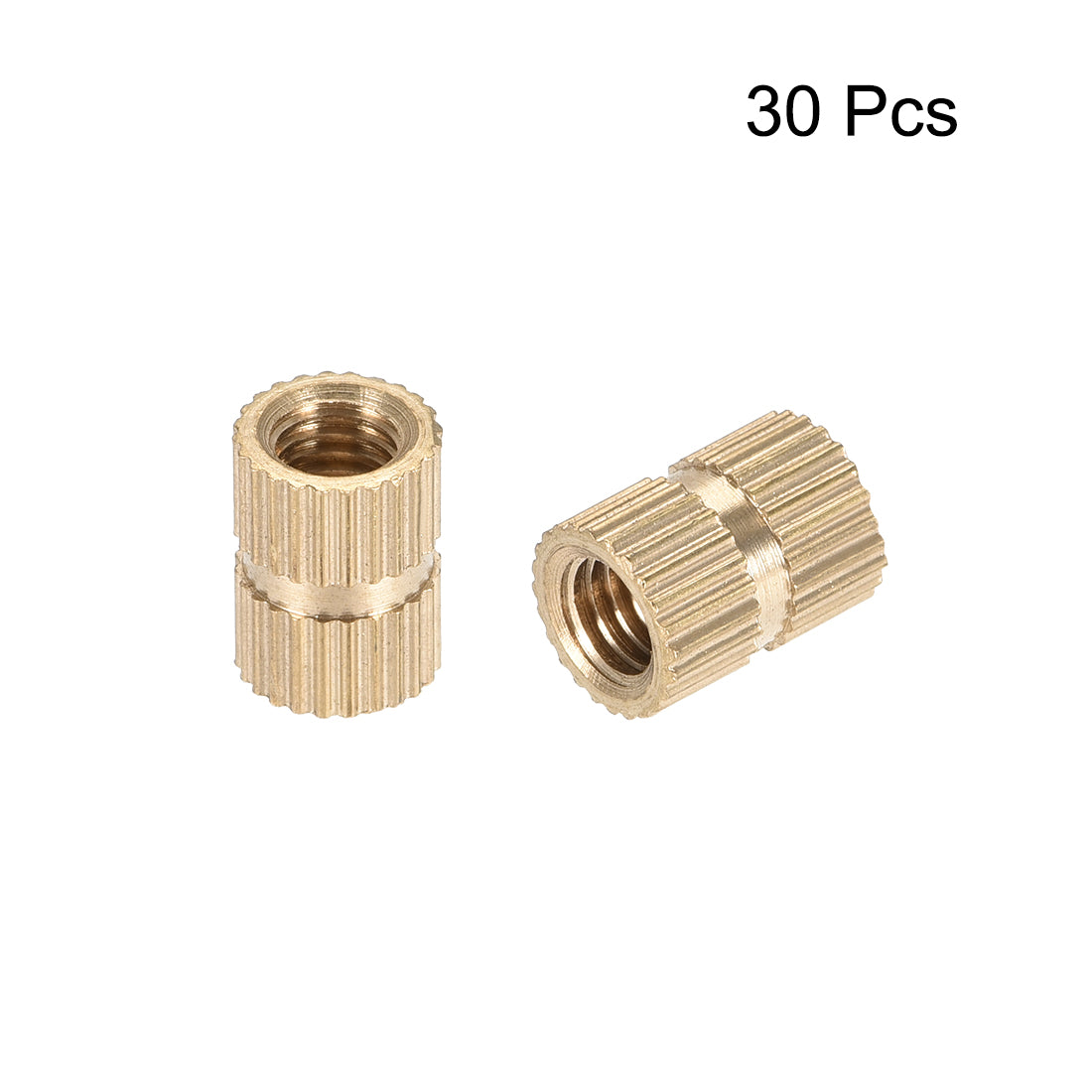 uxcell Uxcell Knurled Insert Nuts, M5 x 10mm(L) x 7mm(OD) Female Thread Brass Embedment Assortment Kit, 30 Pcs