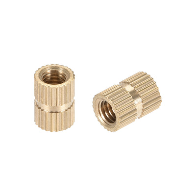 Harfington Uxcell Knurled Insert Nuts, M5 x 10mm(L) x 7mm(OD) Female Thread Brass Embedment Assortment Kit, 50 Pcs