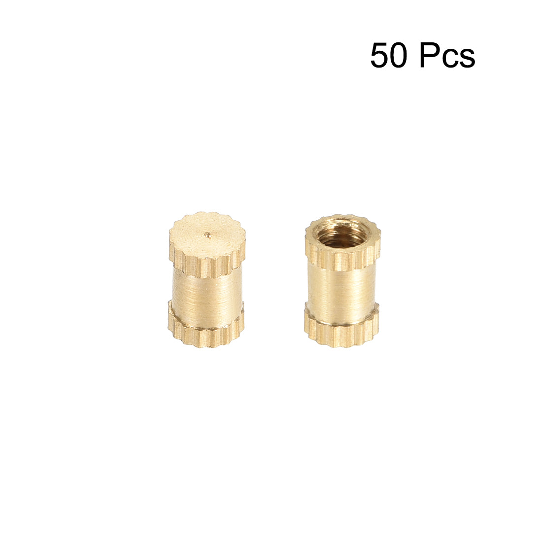 uxcell Uxcell Knurled Insert Nuts, M3 x 6mm(L) x 4mm(OD) Female Thread Brass Embedment Assortment Kit, 50 Pcs