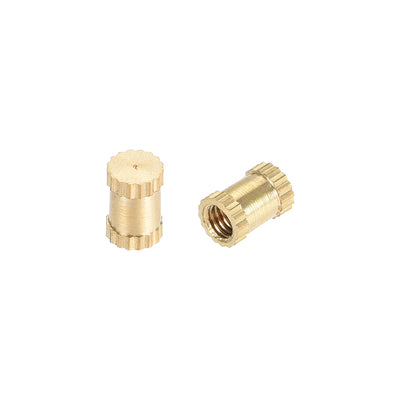 Harfington Uxcell Knurled Insert Nuts, M3 x 6mm(L) x 4mm(OD) Female Thread Brass Embedment Assortment Kit, 50 Pcs