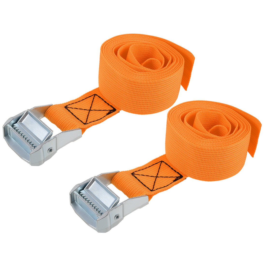 uxcell Uxcell Lashing Strap 1.5" x 6.5' Cargo Tie Down Straps with Cam Lock Buckle Up to 1100lbs Orange 2Pcs