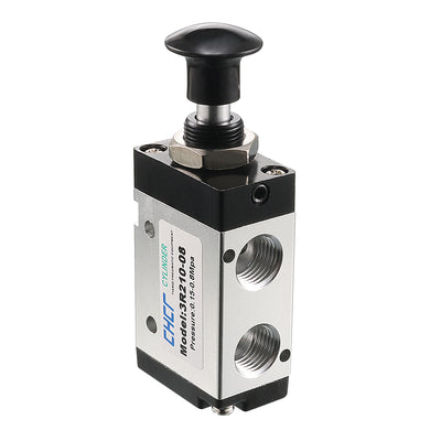 Harfington Uxcell Manual Hand Pull Push Solenoid Valve 2 Position 3 Way Pneumatic 1/4" PT Thread Air Hand Lever Operated Valve with 6mm OD Connect Fitting