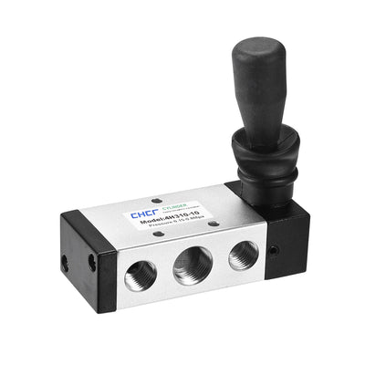 Harfington Uxcell Manual Hand Pull Solenoid Valve 2 Position 5 Way 3/8" PT Thread Air Hand Lever Operated Valve