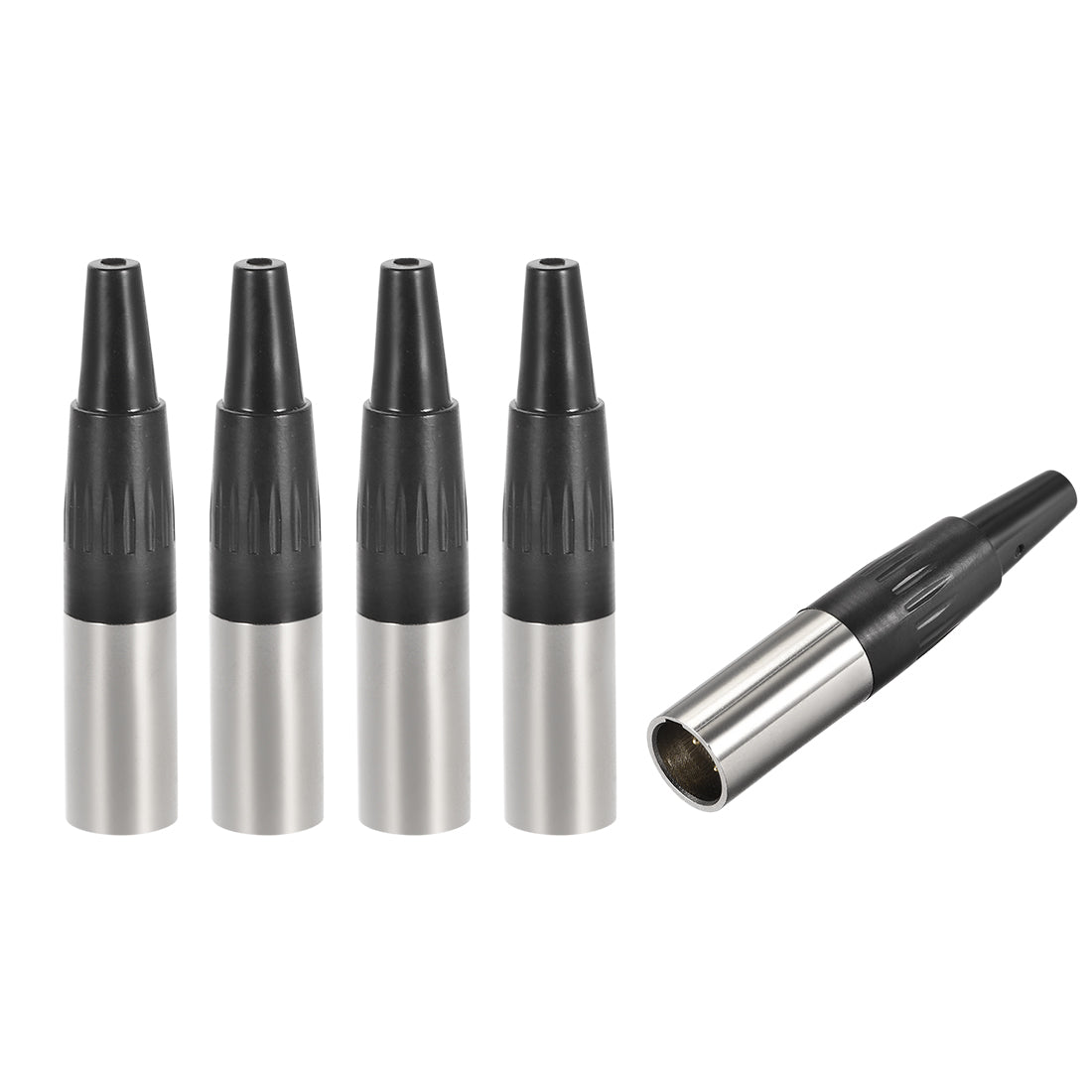 uxcell Uxcell 5pcs Mini 3-Pin XLR Male Connector,Microphone Mic Cable Plug Connector,Mic Audio Socket