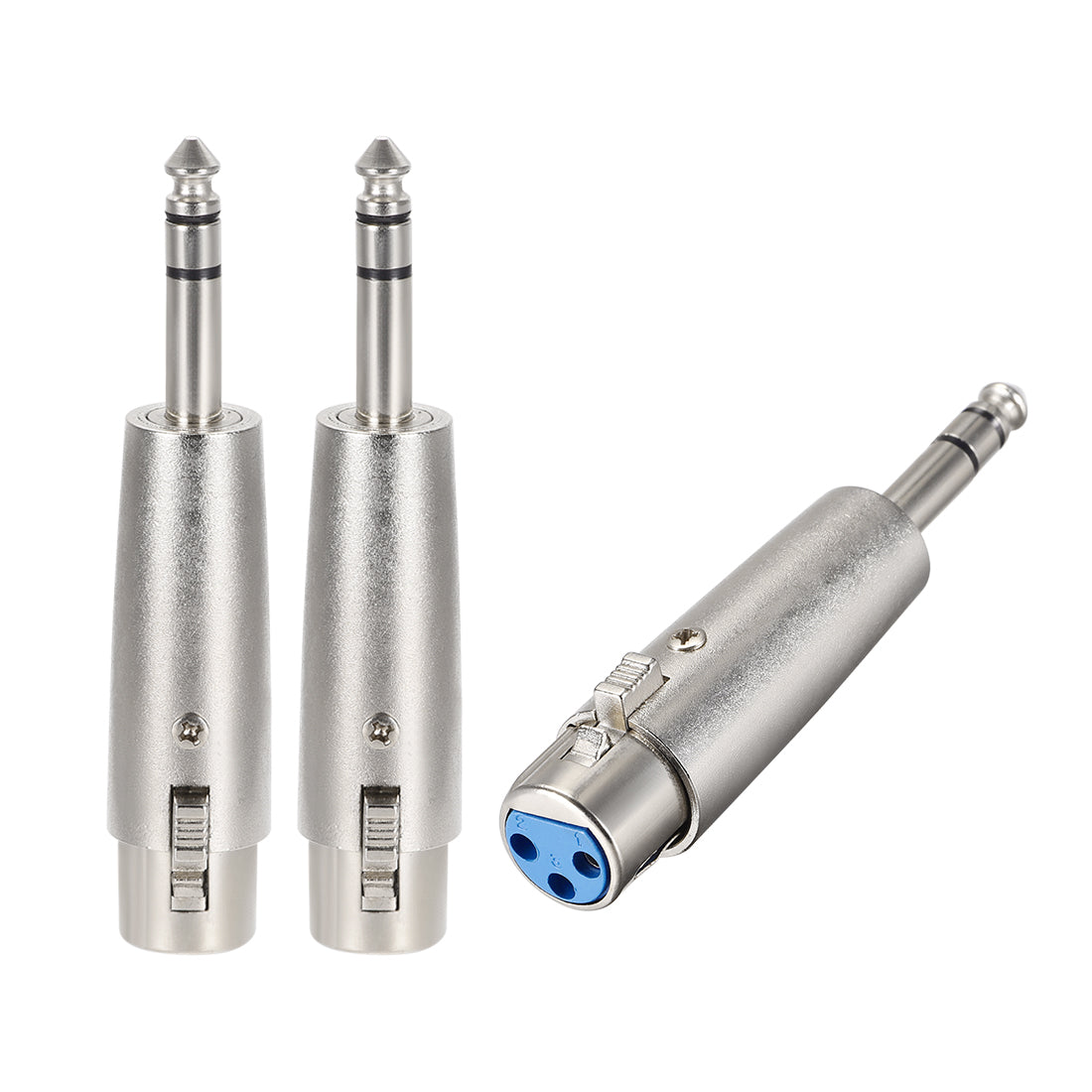 uxcell Uxcell XLR Female to 1/4" Male TRS Adapter,Gender Changer - XLR-F to 6.35mm Stereo Coupler	Adapters,Stereo Plug In Balanced Audio Connector,Mic Plug 3pcs
