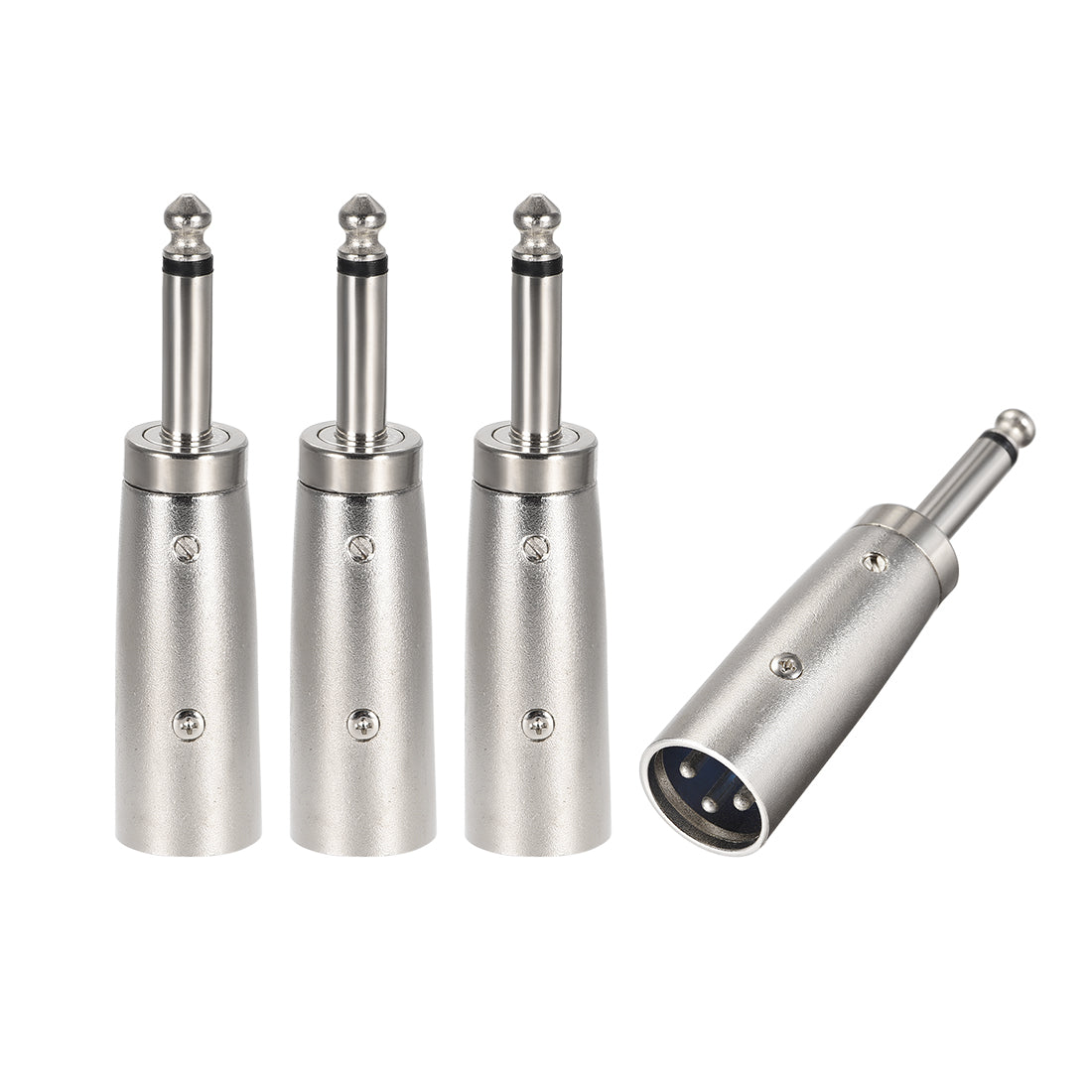 uxcell Uxcell XLR Male to 1/4" Male TRS Adapter,Gender Changer - XLR-M to 6.35mm Coupler	Adapters,Microphones Plug In Audio Connector,Mic Male Plug 4pcs