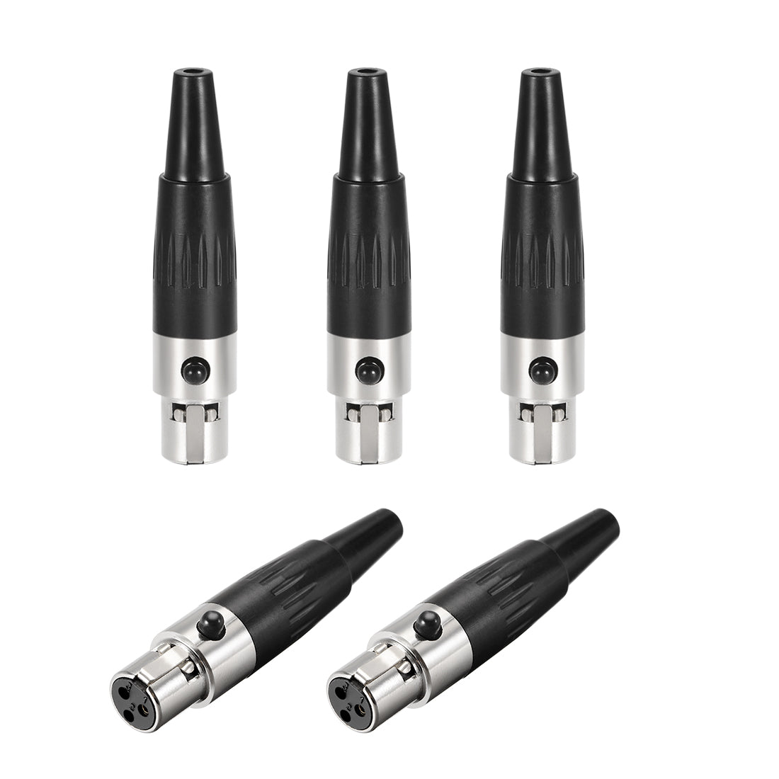 uxcell Uxcell 5pcs Mini 3-Pin XLR Female Connector,Microphone Mic Cable Plug Connector,Mic Audio Socket