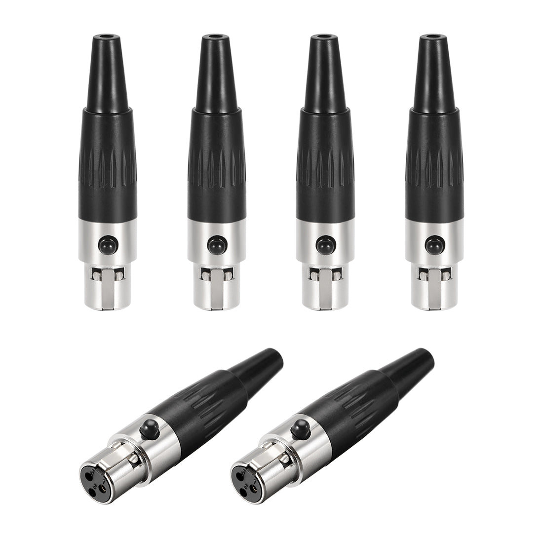 uxcell Uxcell 6pcs Mini 3-Pin XLR Female Connector,Microphone Mic Cable Plug Connector,Mic Audio Socket